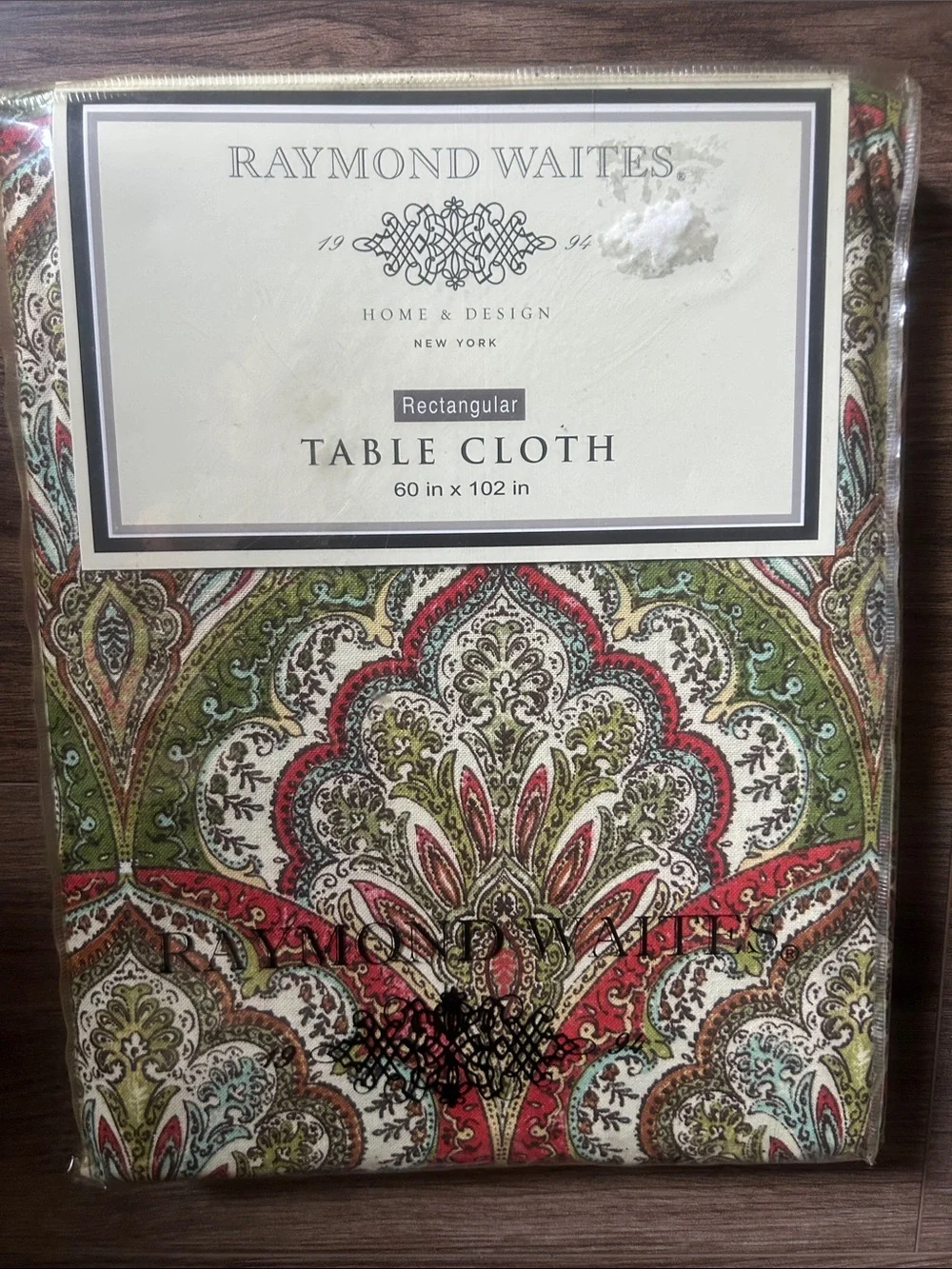 Raymond Waites Tablecloth cotton Paisley Floral NIB 60”102” rectangular